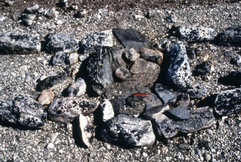 Attu's Point Locality 7 box- hearth emptied of cooking stones (Hood).